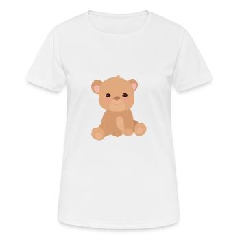 ours en peluche - T-shirt respirant Femme - blanc - Devant - AI Model Female 172 dark (172cm)