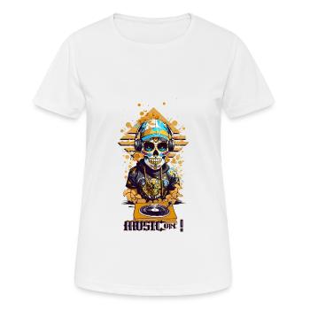 DJ Skull - Women's Breathable T-Shirt - white - Front - AI Model Female 172 dark (172cm)