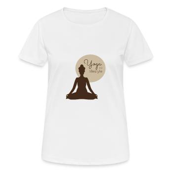 Yoga is a lifestyle - Frauen T-Shirt atmungsaktiv - Weiß - Vorne - AI Model Female 172 dark (172cm)