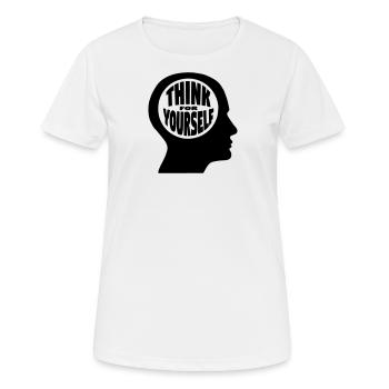 Hollow head - think for yourself - Women's Breathable T-Shirt - white - Front - AI Model Female 172 dark (172cm)