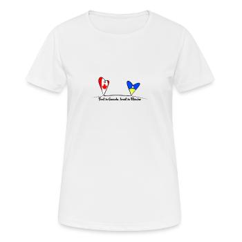 Feet in Canada, heart in Ukraine - Women's Breathable T-Shirt - white - Front - AI Model Female 172 dark (172cm)