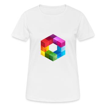 cubes - T-shirt respirant Femme - blanc - Devant - AI Model Female 172 dark (172cm)