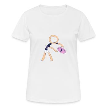 Rugbyman du stade français - T-shirt respirant Femme - blanc - Devant - AI Model Female 172 dark (172cm)