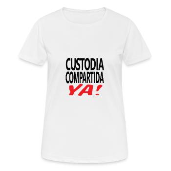 Custodia Compartida YA Negro - Frauen T-Shirt atmungsaktiv - Weiß - Vorne - AI Model Female 172 dark (172cm)