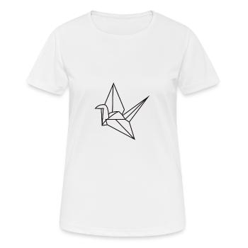 Grue en origami - T-shirt respirant Femme - blanc - Devant - AI Model Female 172 dark (172cm)
