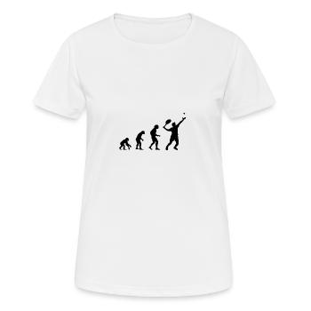 Tennis Evolution Tennisplatz Tennisspieler tennis - Frauen T-Shirt atmungsaktiv - Weiß - Vorne - AI Model Female 172 dark (172cm)
