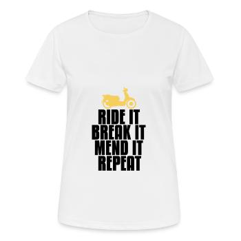 Mofa Moped Retro - Frauen T-Shirt atmungsaktiv - Weiß - Vorne - AI Model Female 172 dark (172cm)