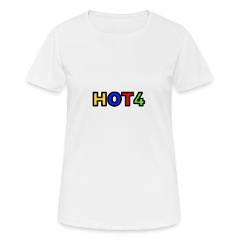 Hot4 color Design - Frauen T-Shirt atmungsaktiv - Weiß - Vorne - AI Model Female 172 dark (172cm)