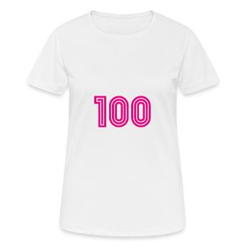 100. 100 YEARS. 100th ANNIVERSARY. 100 BIRTHDAY - Women's Breathable T-Shirt - white - Front - AI Model Female 172 dark (172cm)