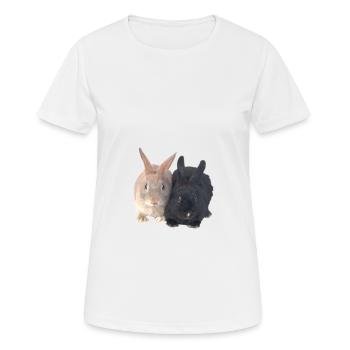 Easter Black Brown Rabbits - Women's Breathable T-Shirt - white - Front - AI Model Female 172 dark (172cm)