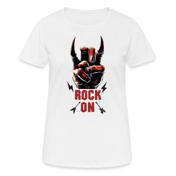 Rock Musiker Pommesgabel devil horns Hand Rocker - Frauen T-Shirt atmungsaktiv - Weiß - Vorne - AI Model Female 172 dark (172cm)