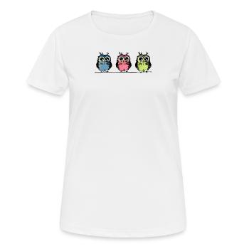 Three Cute Owls - Women's Breathable T-Shirt - white - Front - AI Model Female 172 dark (172cm)