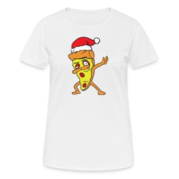 Christmas Dabbing Dab Pizza - Women's Breathable T-Shirt - white - Front - AI Model Female 172 dark (172cm)