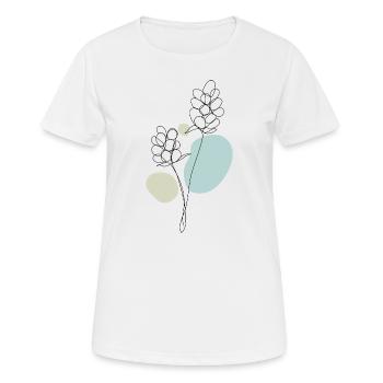 Fleur abstraite d’une ligne - T-shirt respirant Femme - blanc - Devant - AI Model Female 172 dark (172cm)