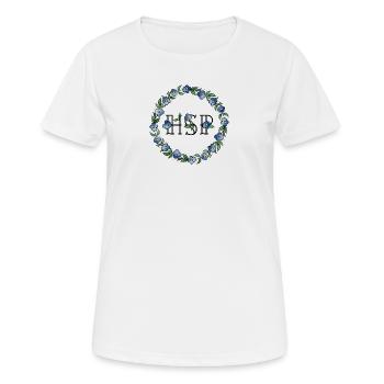HSP - personne très sensible myosotis - T-shirt respirant Femme - blanc - Devant - AI Model Female 172 dark (172cm)