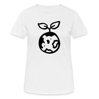 Planet Pflanze / plant - earth - grün - Frauen T-Shirt atmungsaktiv - Weiß - Vorne - AI Model Female 172 dark (172cm)