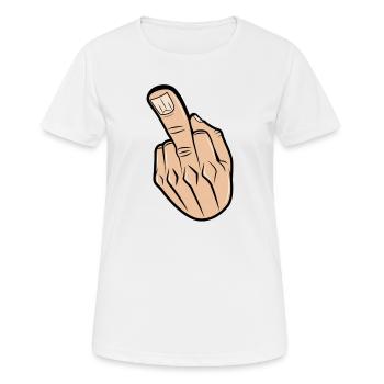 middle finger - Women's Breathable T-Shirt - white - Front - AI Model Female 172 dark (172cm)