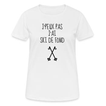 Langlaufen / Langlauf / eislaufen / Langläufer - Frauen T-Shirt atmungsaktiv - Weiß - Vorne - AI Model Female 172 dark (172cm)