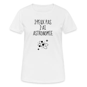 Astronomie / Astronome / Astronomy / Astronomer - T-shirt respirant Femme - blanc - Devant - AI Model Female 172 dark (172cm)