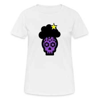 Punk Totenkopf - Frauen T-Shirt atmungsaktiv - Weiß - Vorne - AI Model Female 172 dark (172cm)