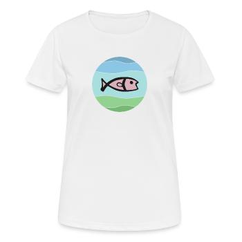 Poissons dans l’habitat aquatique - T-shirt respirant Femme - blanc - Devant - AI Model Female 172 dark (172cm)