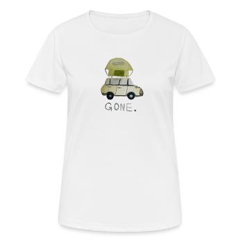 Dachzelt Camper - Frauen T-Shirt atmungsaktiv - Weiß - Vorne - AI Model Female 172 dark (172cm)
