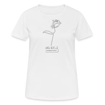 Simple Is Beautiful avec une rose blanche - T-shirt respirant Femme - blanc - Devant - AI Model Female 172 dark (172cm)