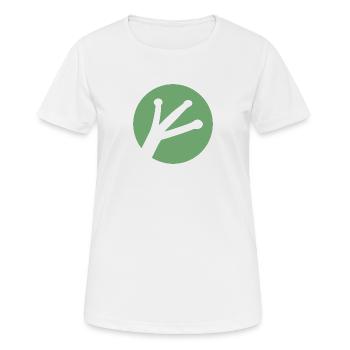 Grenouille pied nature logo - T-shirt respirant Femme - blanc - Devant - AI Model Female 172 dark (172cm)