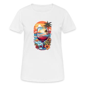 Strand Weinglas - Frauen T-Shirt atmungsaktiv - Weiß - Vorne - AI Model Female 172 dark (172cm)