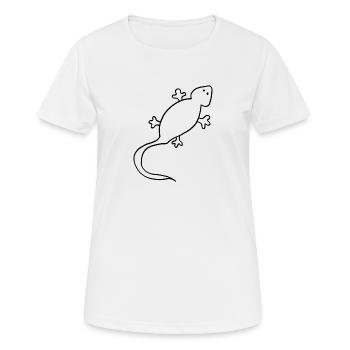 Gecko - Frauen T-Shirt atmungsaktiv - Weiß - Vorne - AI Model Female 172 dark (172cm)