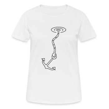 Schifffahrt Boot - Anker an einem Seil - Frauen T-Shirt atmungsaktiv - Weiß - Vorne - AI Model Female 172 dark (172cm)