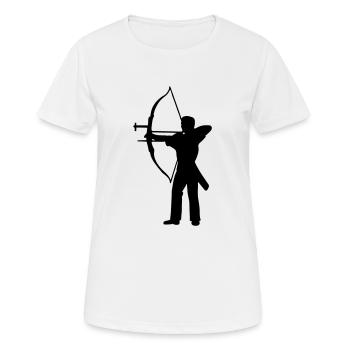 archery - Women's Breathable T-Shirt - white - Front - AI Model Female 172 dark (172cm)