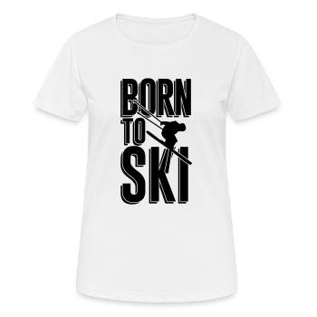 Né à ski - T-shirt respirant Femme - blanc - Devant - AI Model Female 172 dark (172cm)