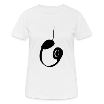 headphones - Women's Breathable T-Shirt - white - Front - AI Model Female 172 dark (172cm)