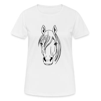 Vecteur tête de cheval - T-shirt respirant Femme - blanc - Devant - AI Model Female 172 dark (172cm)