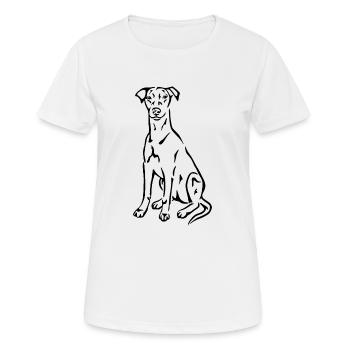 Pinscher allemand - T-shirt respirant Femme - blanc - Devant - AI Model Female 172 dark (172cm)