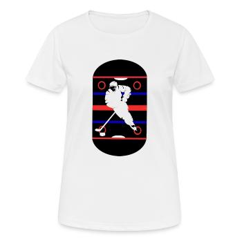 hockey hockey hockey - T-shirt respirant Femme - blanc - Devant - AI Model Female 172 dark (172cm)