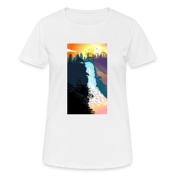 Coucher de soleil sur la cascade - T-shirt respirant Femme - blanc - Devant - AI Model Female 172 dark (172cm)