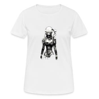 technical drawing cyborg - Women's Breathable T-Shirt - white - Front - AI Model Female 172 dark (172cm)