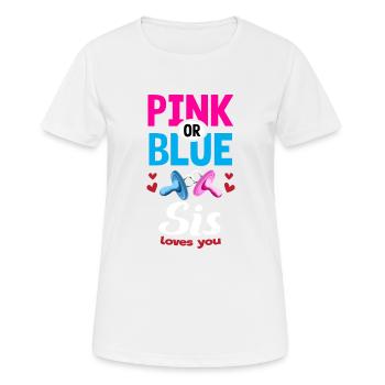 Rose ou bleu Sis aime vous genre Révéler La fête - T-shirt respirant Femme - blanc - Devant - AI Model Female 172 dark (172cm)