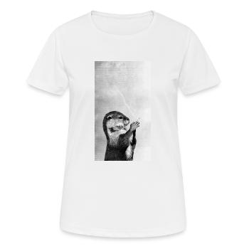 Loutre fumeuse - T-shirt respirant Femme - blanc - Devant - AI Model Female 172 dark (172cm)