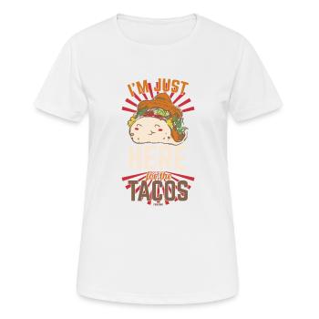 Je suis juste ici pour les tacos - T-shirt respirant Femme - blanc - Devant - AI Model Female 172 dark (172cm)