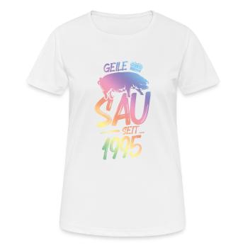 1995 Geile Sau - Frauen T-Shirt atmungsaktiv - Weiß - Vorne - AI Model Female 172 dark (172cm)