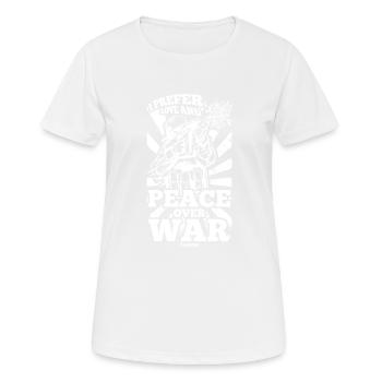 Peace Love Statement - Women's Breathable T-Shirt - white - Front - AI Model Female 172 dark (172cm)