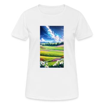 landscape, botanical, flora, climate, change - Frauen T-Shirt atmungsaktiv - Weiß - Vorne - AI Model Female 172 dark (172cm)