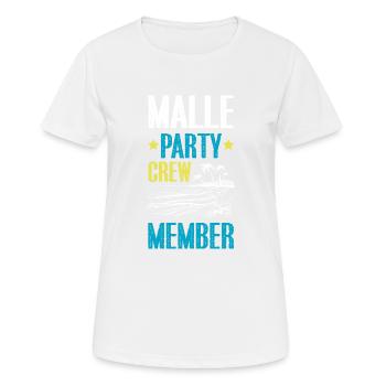 Malle Party Crew - Frauen T-Shirt atmungsaktiv - Weiß - Vorne - AI Model Female 172 dark (172cm)