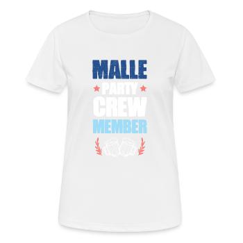Équipage de Malle Party - T-shirt respirant Femme - blanc - Devant - AI Model Female 172 dark (172cm)