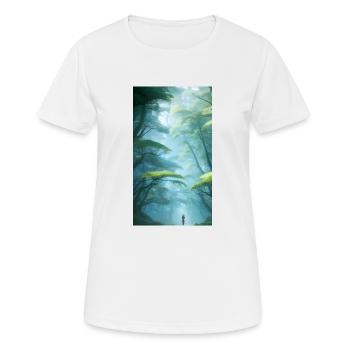 Mystische Waldeuphorie - Frauen T-Shirt atmungsaktiv - Weiß - Vorne - AI Model Female 172 dark (172cm)