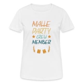Malle Party Crew - Frauen T-Shirt atmungsaktiv - Weiß - Vorne - AI Model Female 172 dark (172cm)