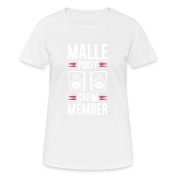 Équipage de Malle Party - T-shirt respirant Femme - blanc - Devant - AI Model Female 172 dark (172cm)
